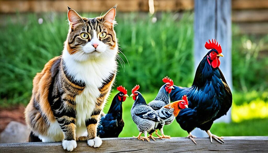 training cats to live with chickens